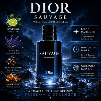 Sauvage Eau de Parfum Spray – 100ml Men’s Cologne (Authentic)